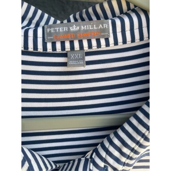 Men’s Big & Tall Peter Millar Striped Long Tuck Length Polo Shirt Size 2XL - Picture 5 of 5